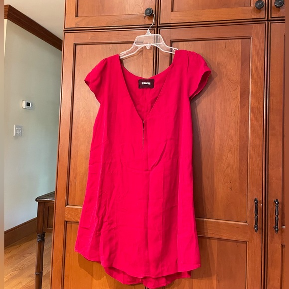 Reformation Dresses & Skirts - Reformation Red Mini Dress Size Small Short Crepe V Neck Loose Cap Sleeve